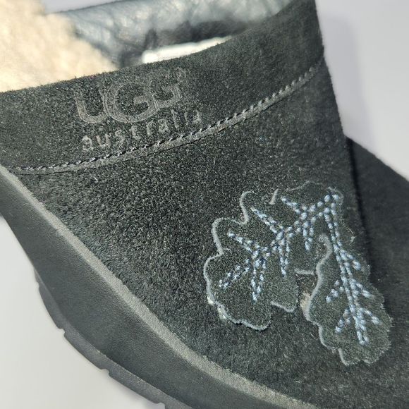 UGG Australia Black Suede platform mules - Picture 6 of 9